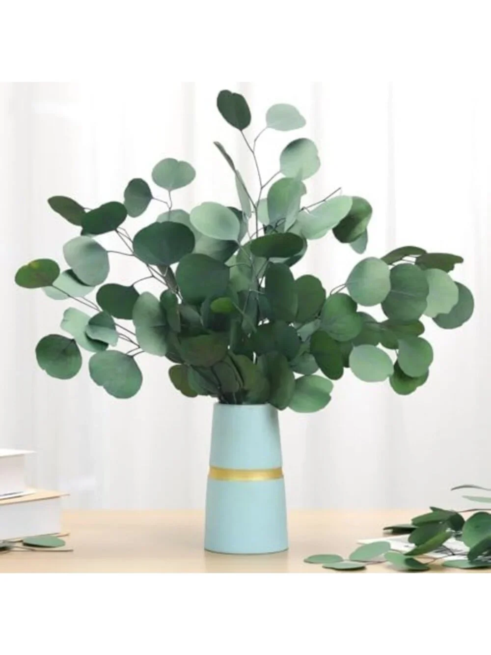 Dried Eucalyptus Stems & Leaves - 4-10 Pcs Green Vase Filler for Home Décor